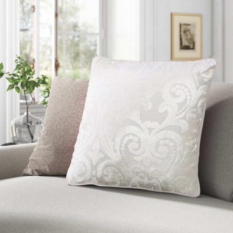 Ivory velvet outlet throw pillow